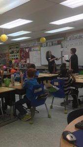 Mandy and Moore teach in classroom on 4.6.16