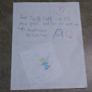a child's letter to tooth fairy