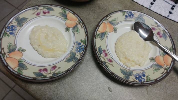 grits served on plate